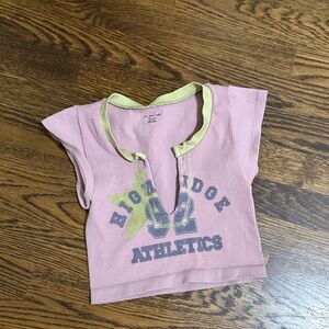 Urban Outfitters Pink and Green Crop Top